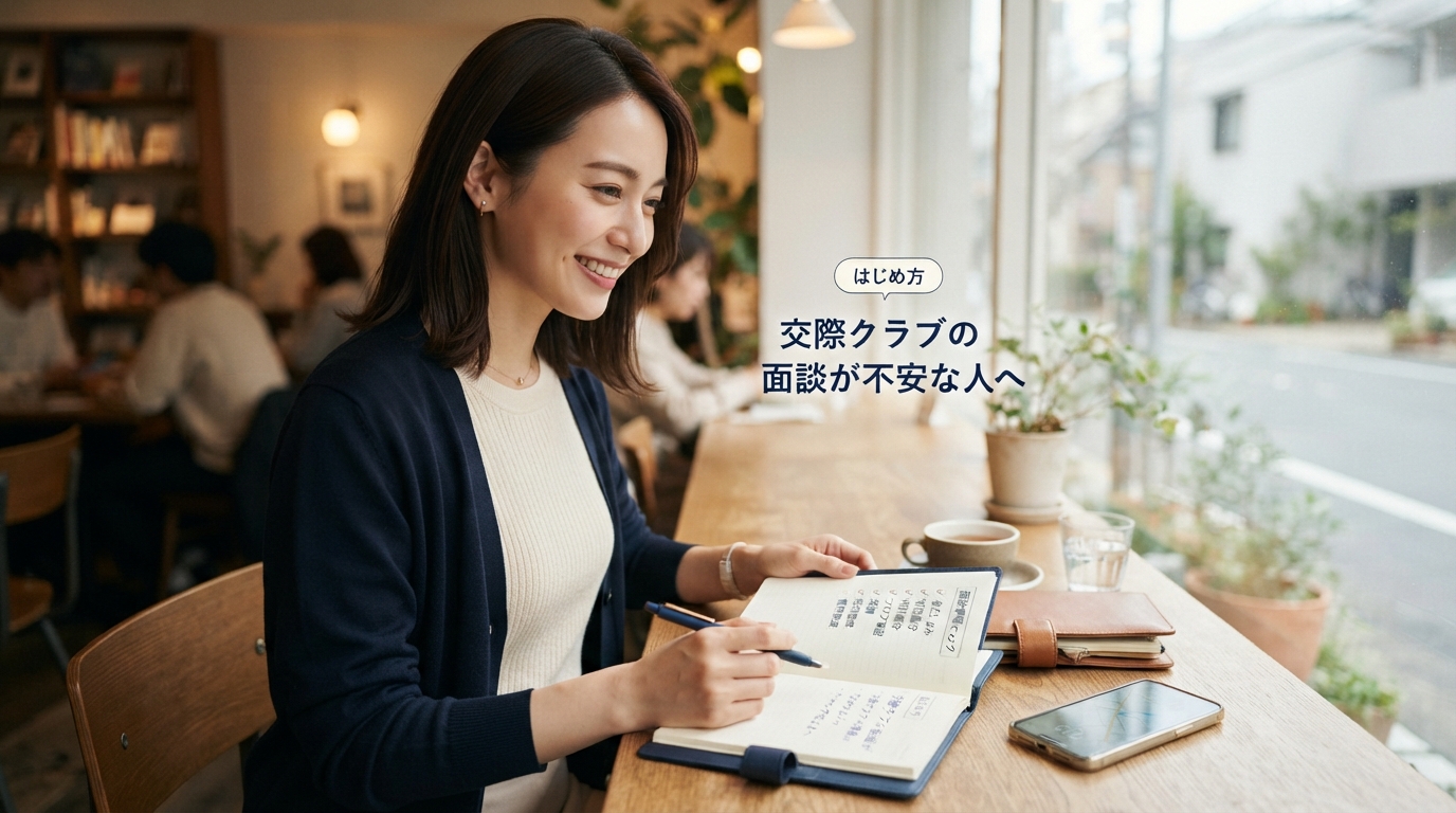 交際クラブの面談が不安な人へ｜聞くこと・服装・写真の確認のイメージ