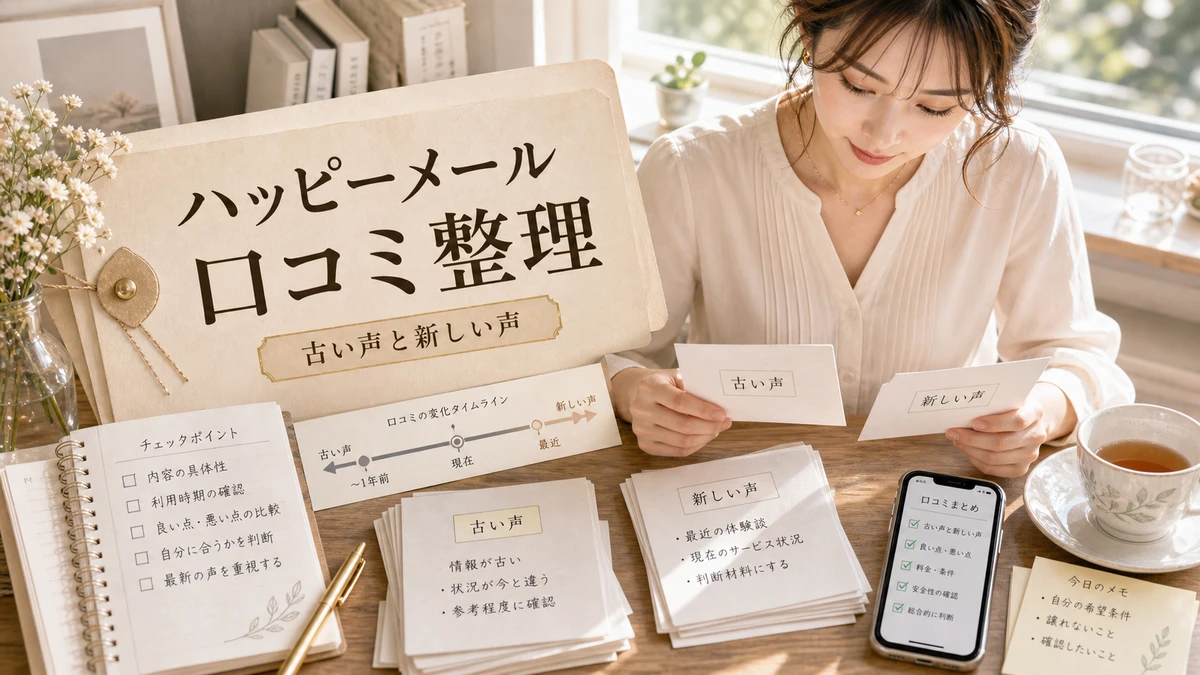 ハッピーメールの口コミ・評判の読み方｜古い声と新しい声の区別のイメージ