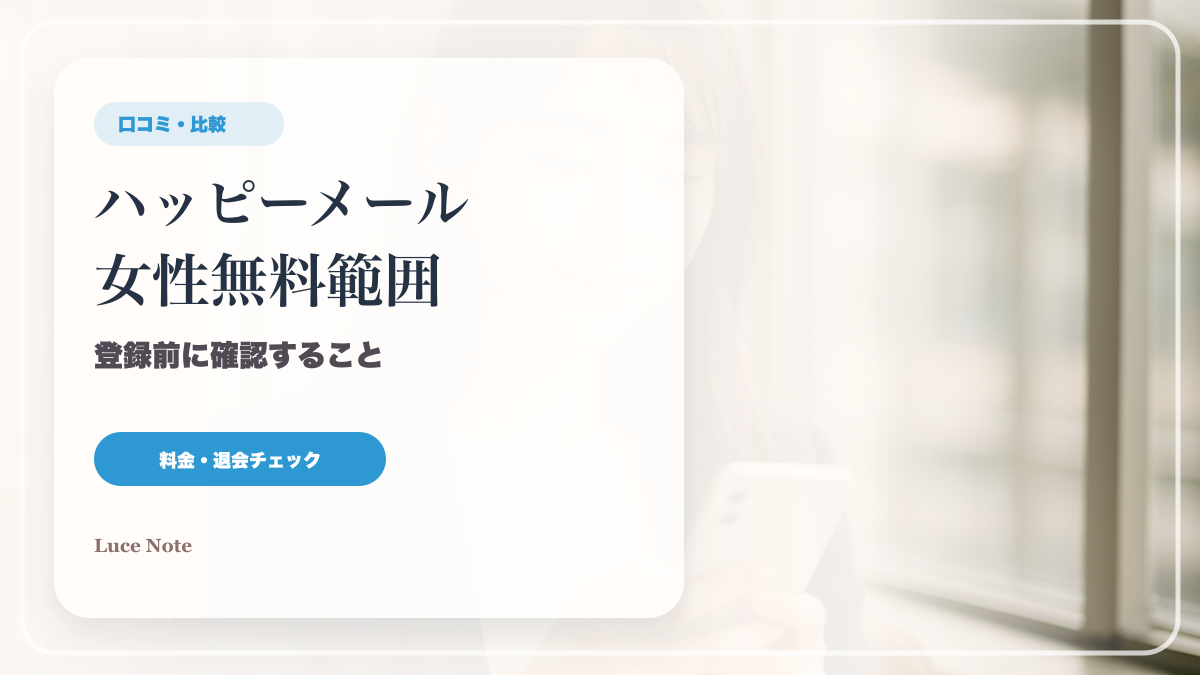 ハッピーメールの女性無料範囲を見る前に確認したいことのイメージ