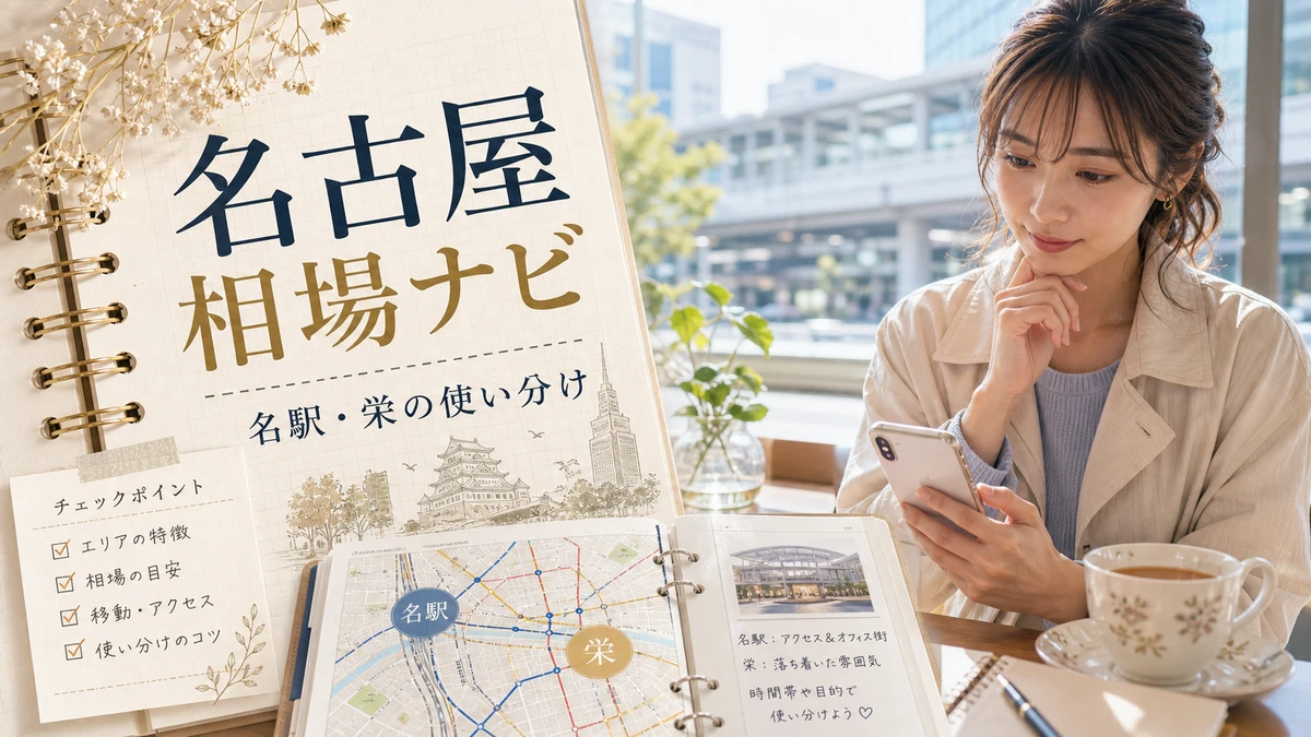 名古屋のパパ活相場感とエリアナビ｜名駅・栄の使い分けのイメージ