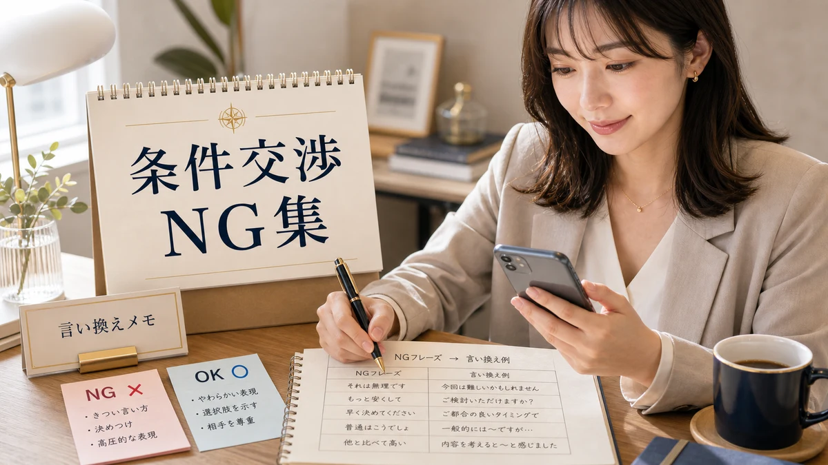 条件交渉でやってはいけないこと｜関係を壊す言い方集のイメージ