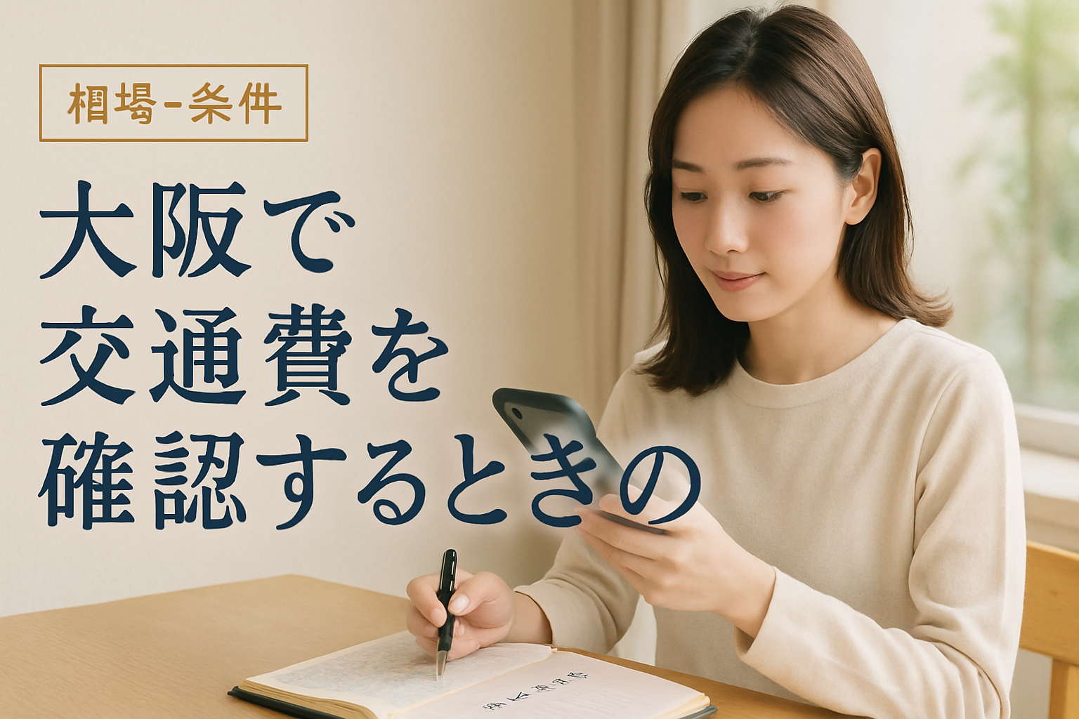 大阪で交通費を確認するときの聞き方と移動範囲の決め方のイメージ