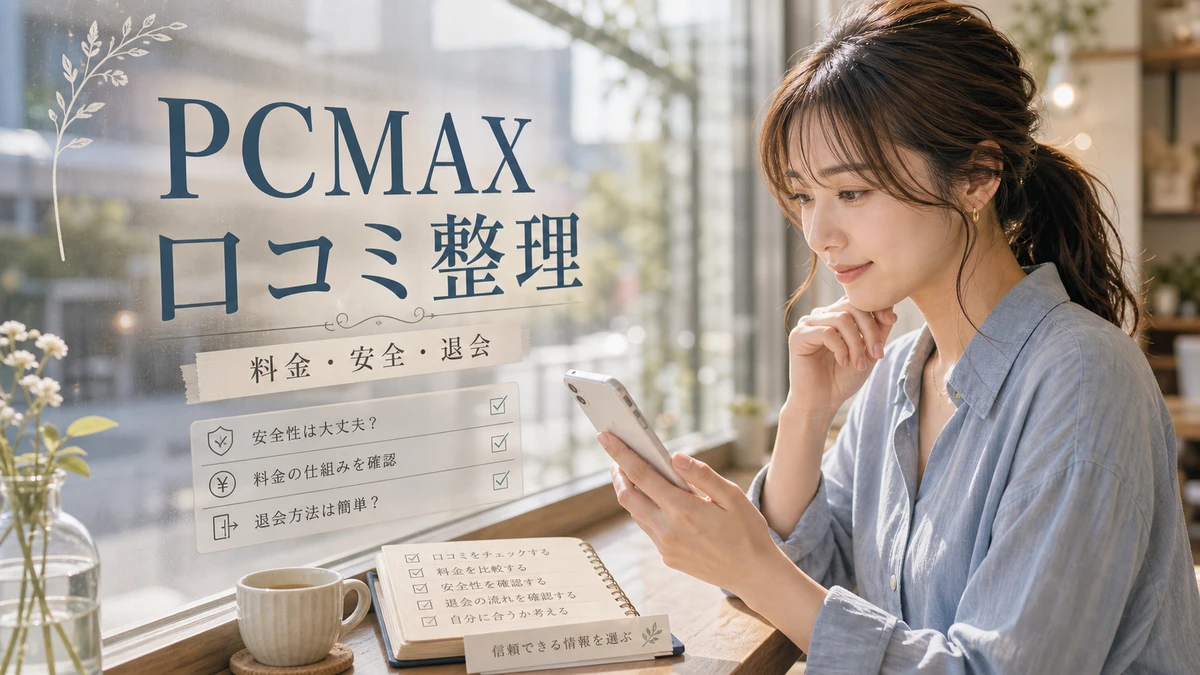 PCMAXの口コミはどう見る？登録前に確認したい評判・料金・安全性のイメージ