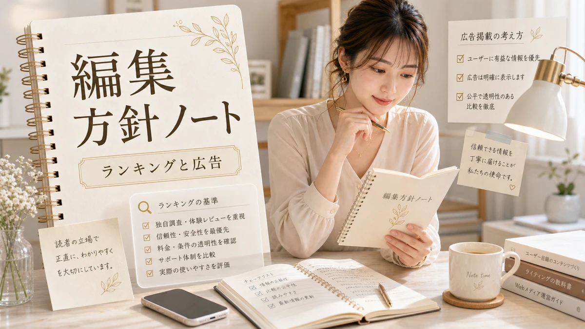 ランキングと広告リンクの考え方｜ルーチェノートの編集方針のイメージ