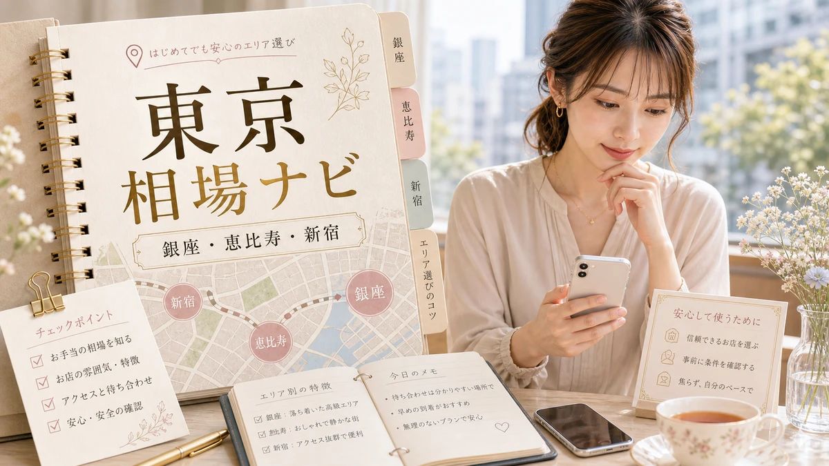 東京のパパ活相場とエリア事情【2026年版】｜銀座・恵比寿・新宿のイメージ