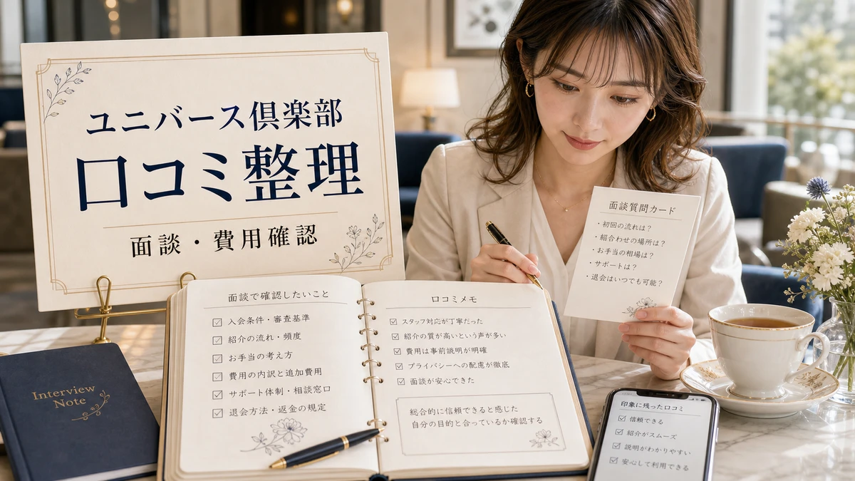 ユニバース倶楽部の口コミ・評判の読み方｜情報が少ない理由と確認法のイメージ